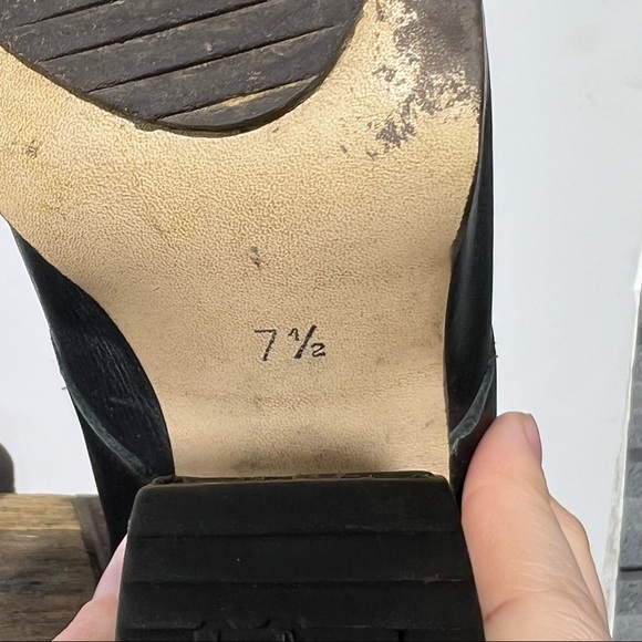 JOHN FLUEVOG black leather lace up goth chunk heel US 7.5 - Picture 7 of 10